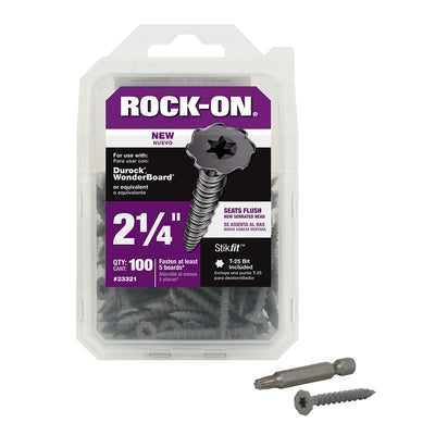 Rock-On No. 9 X 2-1/4 in. L Star Flat Head Cement Board Screws 100 pk