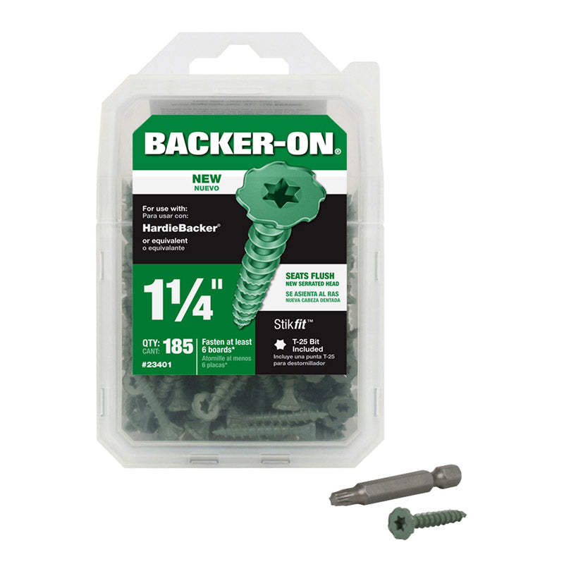 Backer-On No. 9 X 1-1/4 in. L Star Flat Head Cement Board Screws 185 pk