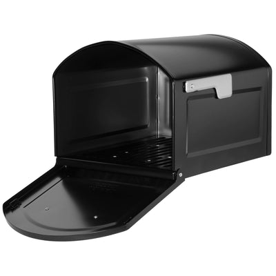 Architectural Mailboxes Centennial Galvanized Steel Post Mount Black Mailbox