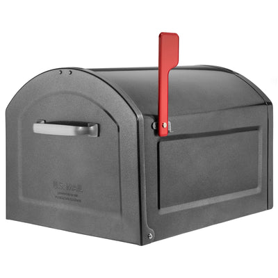 Architectural Mailboxes Centennial Galvanized Steel Post Mount Pewter Mailbox