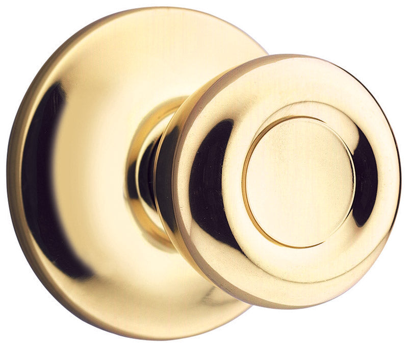 Kwikset Tylo Polished Brass Passage Lockset 1-3/4 in.