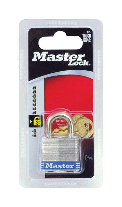Master Lock 1 in. H X 11/16 in. W X 1-1/8 in. L Laminated Steel 4-Pin Cylinder Padlock