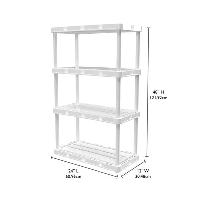 Gracious Living Knect-A-Shelf 48 in. H X 24 in. W X 12 in. D Resin Shelving Unit