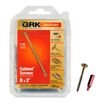 GRK Fasteners UberGrade No. 8 X 2 in. L Star Cabinet Screws 100 pk