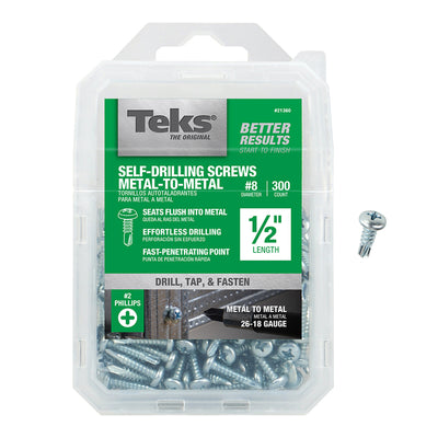 Teks No. 8 X 1/2 in. L Phillips Pan Head Sheet Metal Screws 300 pk