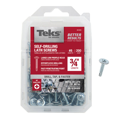 Teks No. 8 X 3/4 in. L Phillips Truss Head Lath Screws 200 pk