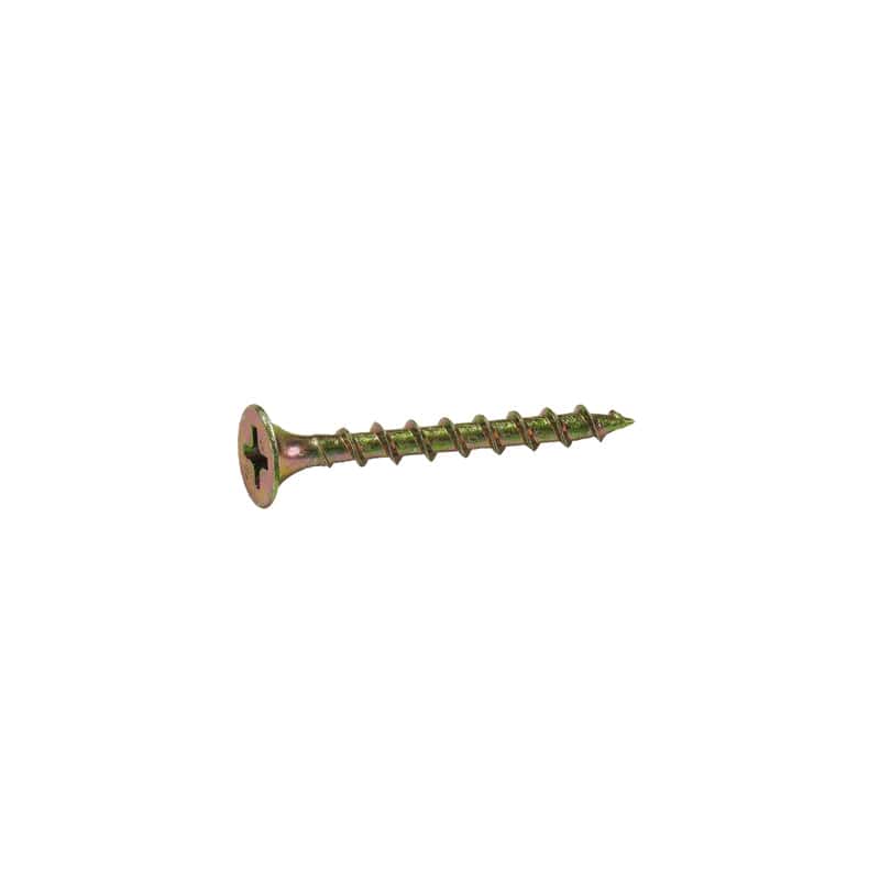 Grip-Rite No. 6 X 1-1/4 in. L Phillips Yellow Zinc Wood Screws 25 lb