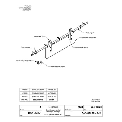 National Hardware Satin Nickel Silver Steel Barn Door Hanger Kit 1 pc