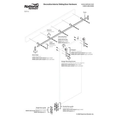 National Hardware Satin Nickel Silver Steel Barn Door Hanger Kit 1 pc