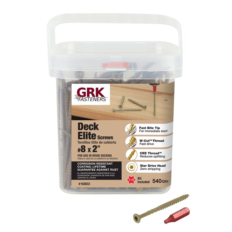 GRK Fasteners Deck Elite No. 8 X 2 in. L Star Star Head Deck Screws 540 pk