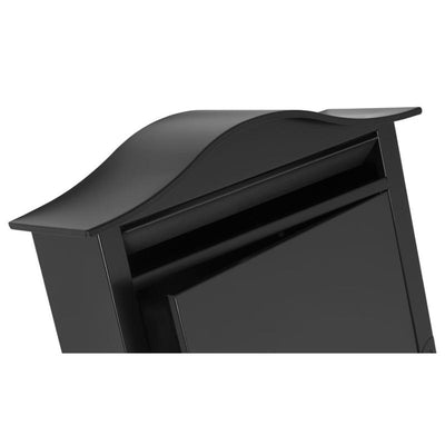 Architectural Mailboxes The Saratoga Galvanized Steel Wall Mount Black Locking Mailbox