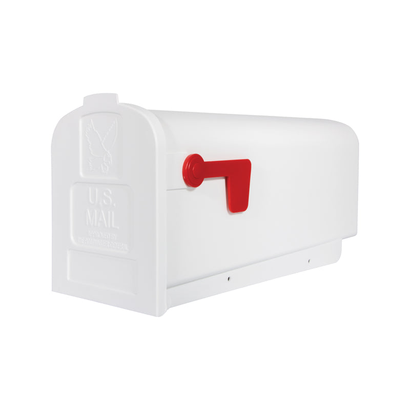 Gibraltar Mailboxes Parsons Classic Plastic Post Mount White Mailbox