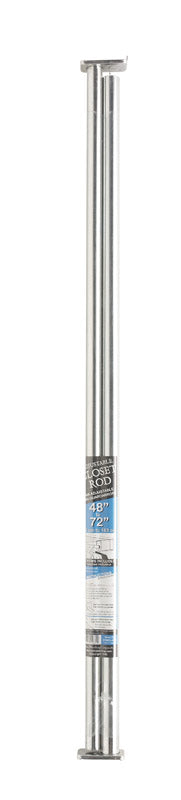 John Sterling Pro 72 in. L X 1 in. D Adjustable Platinum Steel Closet Rod