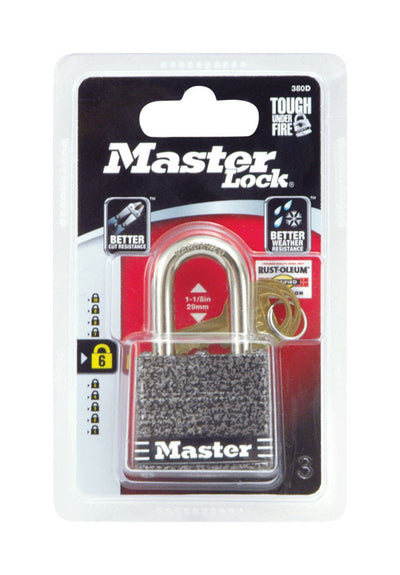 Master Lock 1-5/16 in. H X 1 in. W X 1-9/16 in. L Steel Double Locking Padlock