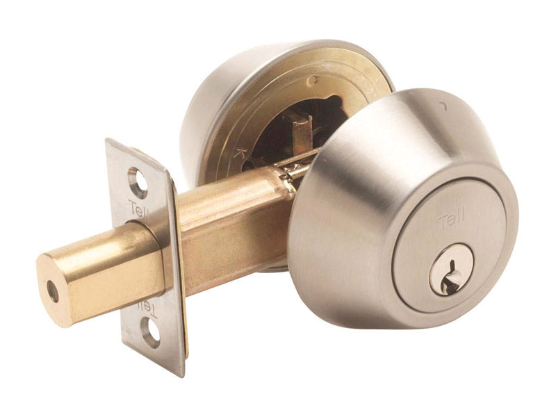 Tell Satin Nickel Steel Double Cylinder Deadbolt