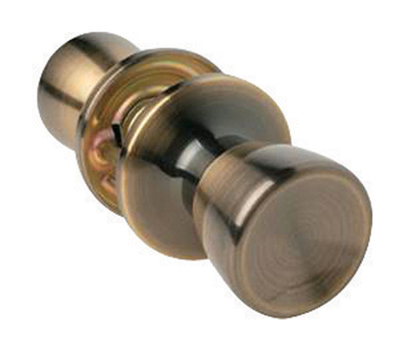 Home Plus Antique Brass Passage Lockset 1-3/4 in.