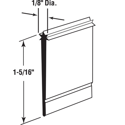 Prime-Line 1-5/16 in. W Gray Frameless Shower Door Sweep