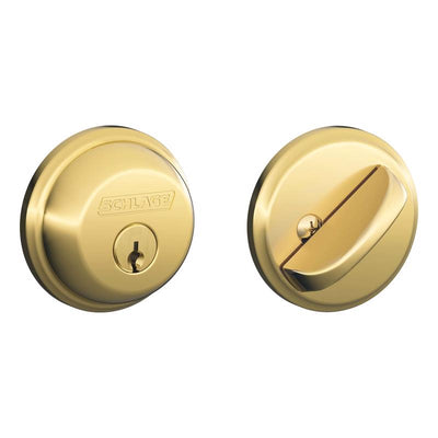 Schlage Bright Brass Zinc Single Cylinder Deadbolt