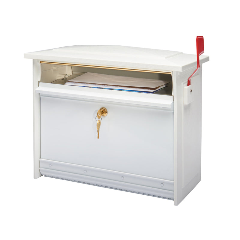 Gibraltar Mailboxes Mailsafe Contemporary Plastic Wall Mount White Mailbox