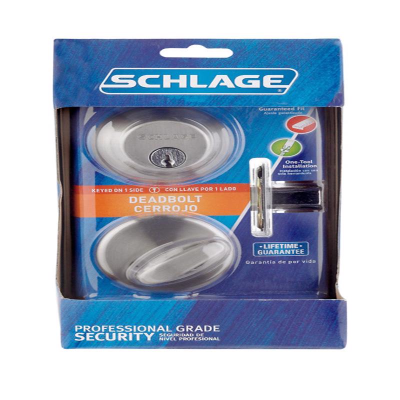 Schlage Satin Nickel Zinc Single Cylinder Deadbolt