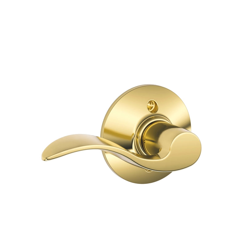 Schlage Accent Bright Brass Dummy Lever Left Handed