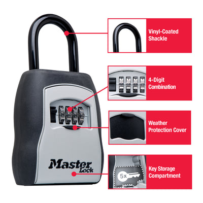 Master Lock 5-7/32 in. H X 3-1/4 in. W Metal 4-Digit Combination Lock Box