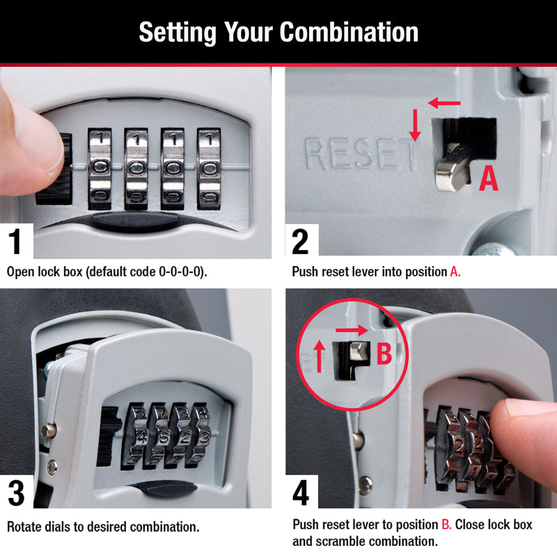 Master Lock 5-7/32 in. H X 3-1/4 in. W Metal 4-Digit Combination Lock Box