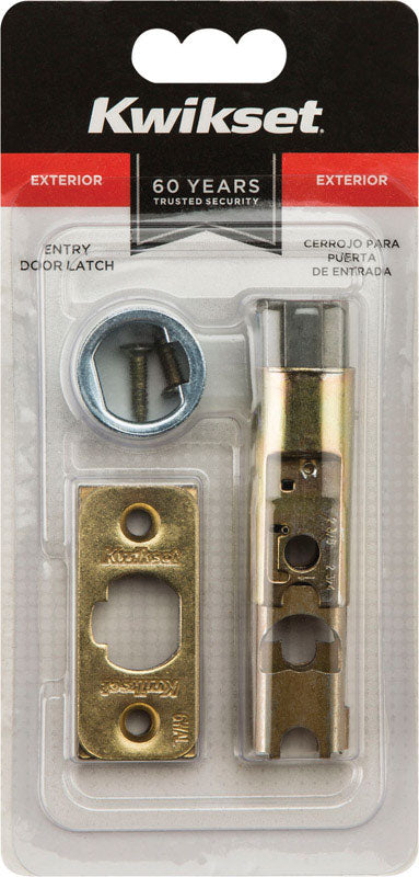 Kwikset Bright Brass Gold Steel Entry Latch 1 pk