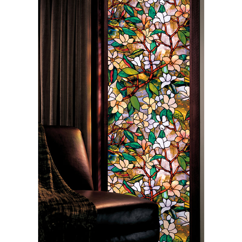 Artscape Multicolored Magnolia Indoor Window Film 24 in. W X 36 in. L