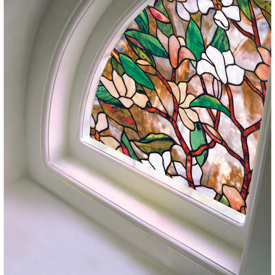 Artscape Multicolored Magnolia Indoor Window Film 24 in. W X 36 in. L