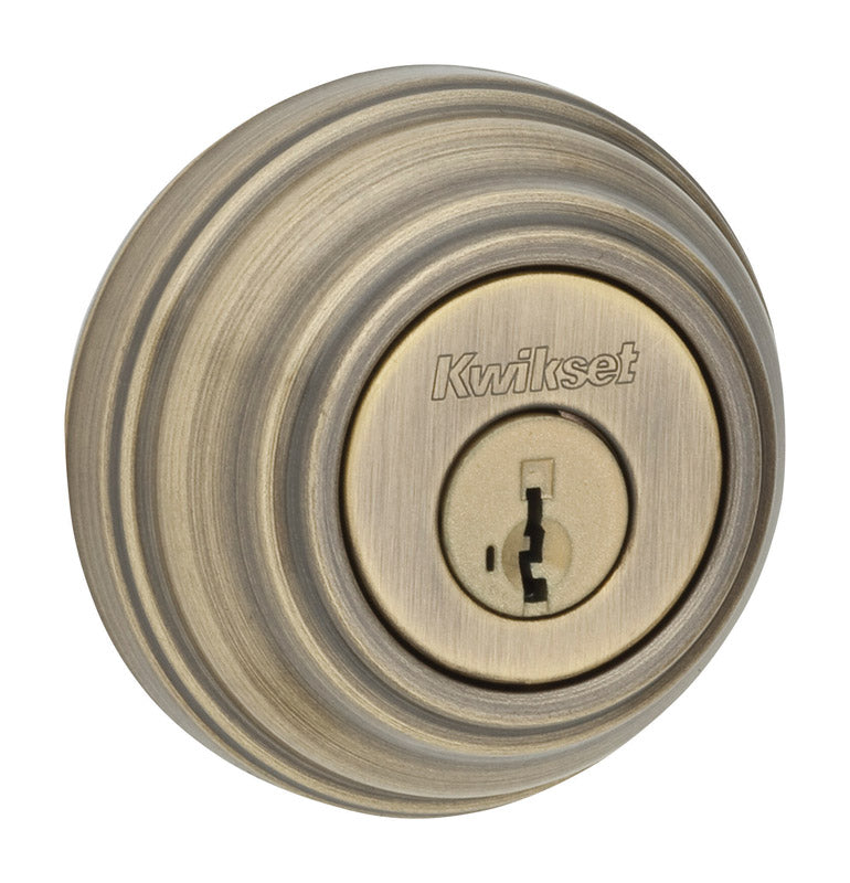 Kwikset SmartKey Antique Brass Metal Deadbolt