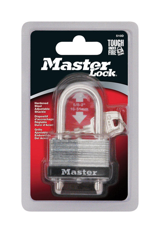 Master Lock 1-3/32 in. H X 1-1/32 in. W X 1-3/4 in. L Laminated Steel Warded Locking Padlock