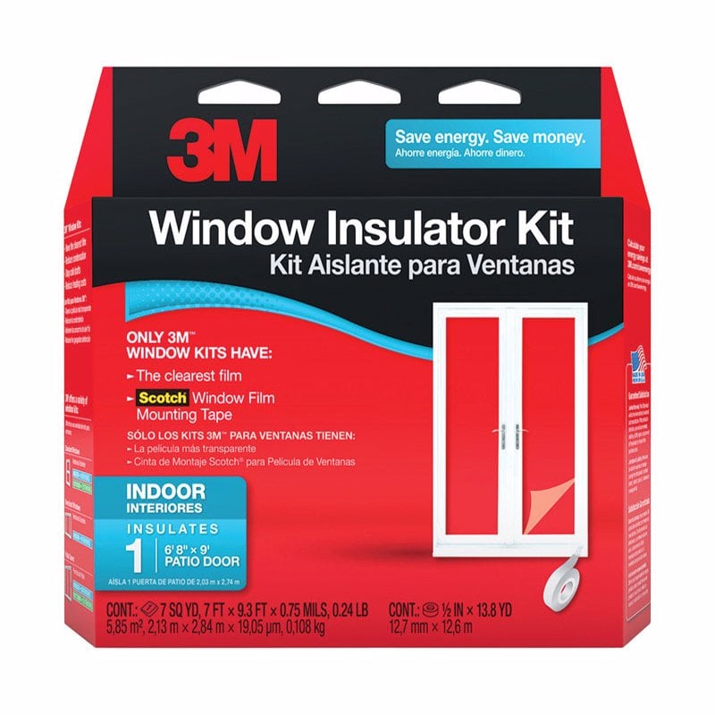 3M Clear Plastic Window Insulation Kit For Patio Door 9 ft. L X 0.75 in.