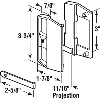 Prime-Line Zinc-Plated Black Plastic Sliding Screen Door Latch 1 pk