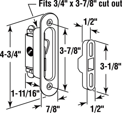 Prime-Line Wood Tone Aluminum Indoor and Outdoor Door Lock Keeper