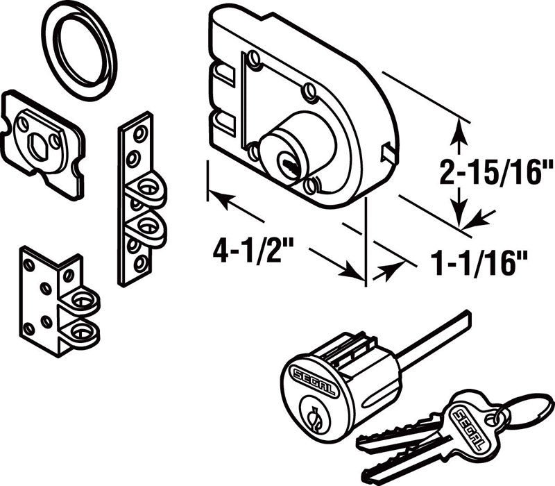 Prime-Line Segal Brushed Brass Solid Bronze Alloy Deadbolt