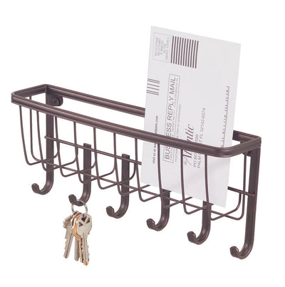 iDesign Yark 10-3/4 in. L Bronze Brown Metal Small Mail/Key Rack 1 pk