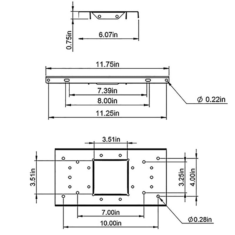 Gibraltar Mailboxes Black Steel Mailbox Mounting Board .060 Ga. 12.875 in. L