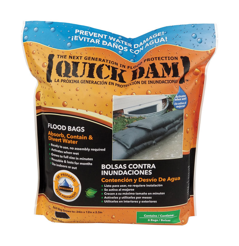 Quick Dam 3.5 in. H X 12 in. W X 24 in. L Flood Barrier 6 pk