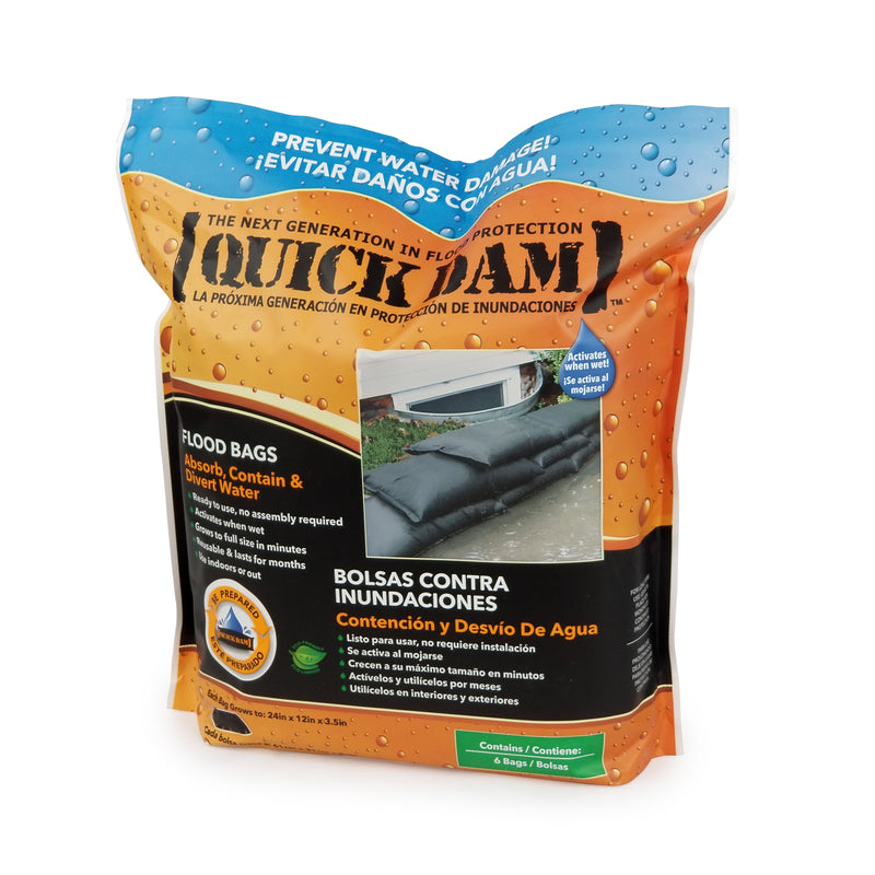 Quick Dam 3.5 in. H X 12 in. W X 24 in. L Flood Barrier 6 pk