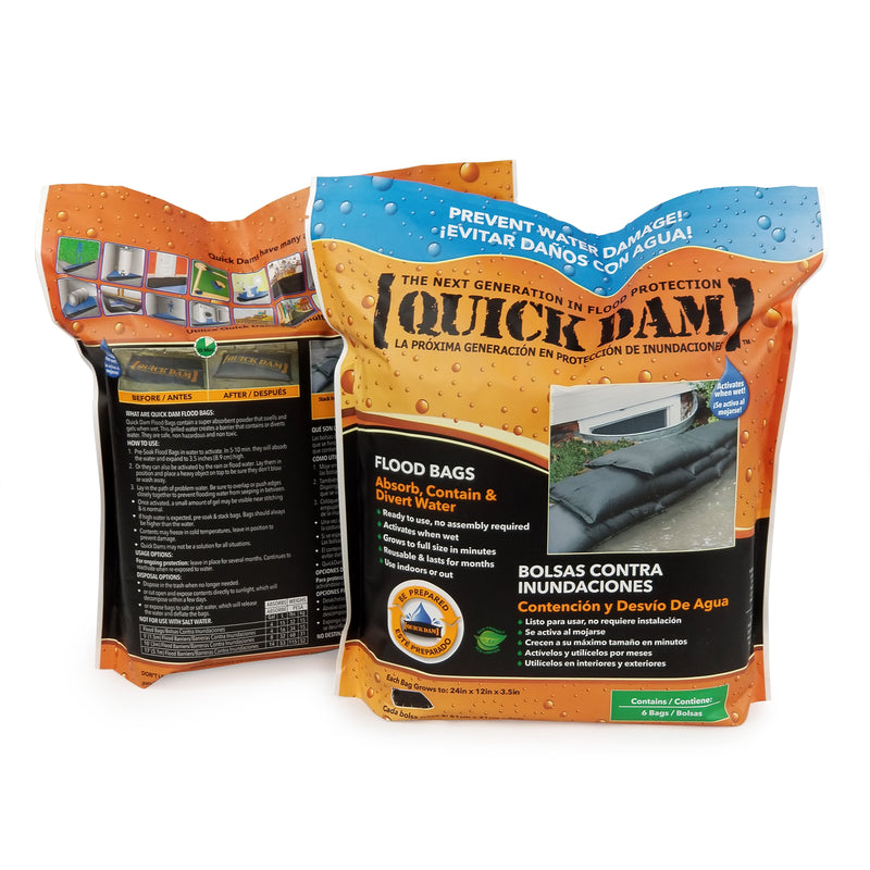 Quick Dam 3.5 in. H X 12 in. W X 24 in. L Flood Barrier 6 pk