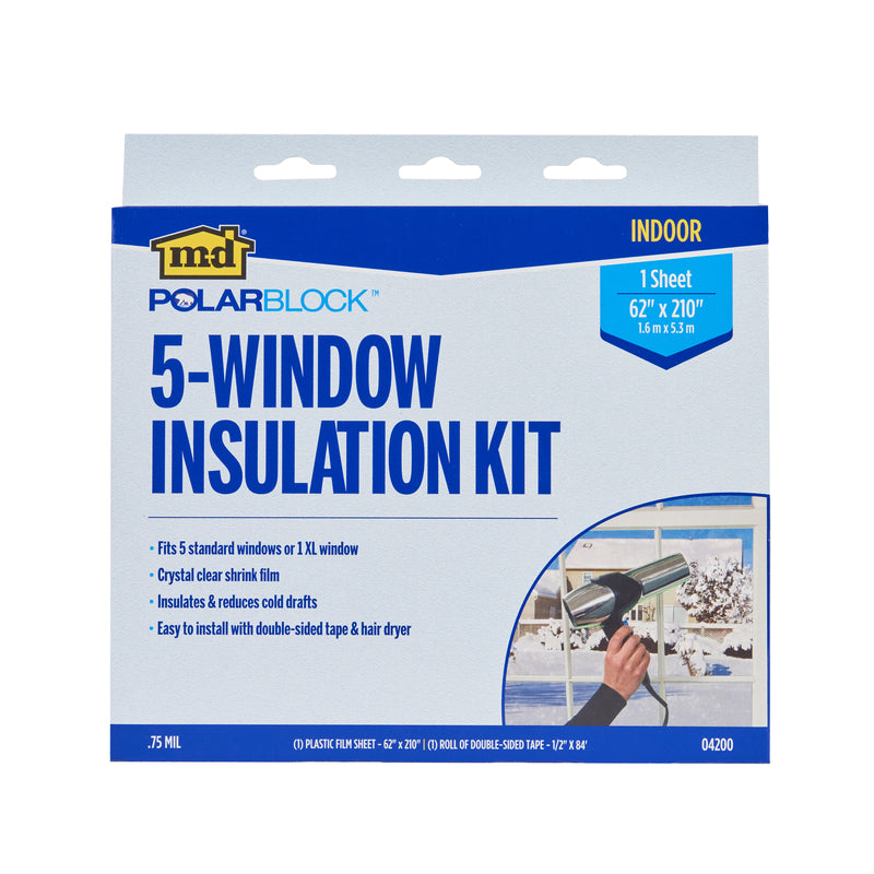 M-D Polar Block Clear 5-Window Indoor Insulation Kit 62 in. W X 210 in. L