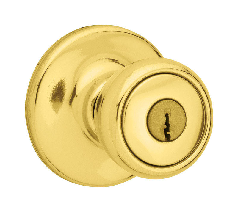 Kwikset-Mobile-Home-Polished-Brass-Entry-Knobs-1-3-4-in