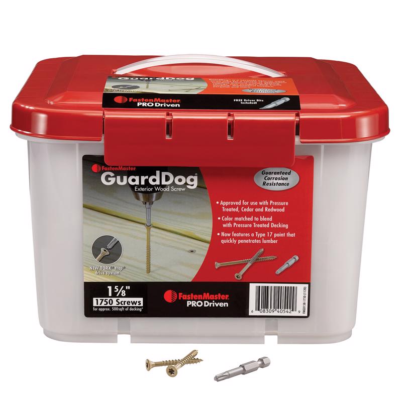 FastenMaster GuardDog No. 10 X 1-5/8 in. L Phillips/Square Bugle Head Deck Screws 1750 pk