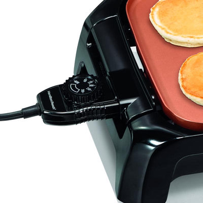 Hamilton Beach 26.5 in. L X 10.7 in. W Ceramic Nonstick Surface Copper/Black Reversible Griddle