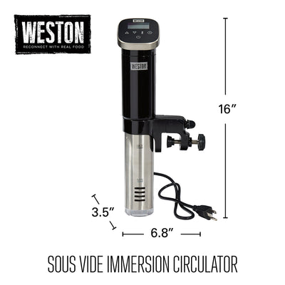 Weston 20 qt Black Stainless Steel Programmable Sous Vide Immersion Cooker