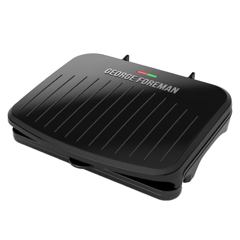 George Foreman Black Aluminum Nonstick Surface Grill and Panini Press 75 sq in