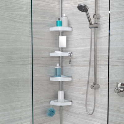 Better Living HiRISE 108 in. H X 8 in. W X 10.63 in. L White Tension Shower Caddy