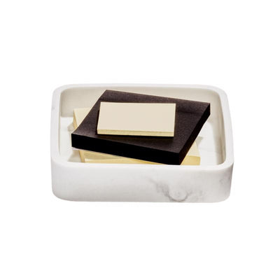 InterDesign Dakota White Marble Plastic Bathroom Tray