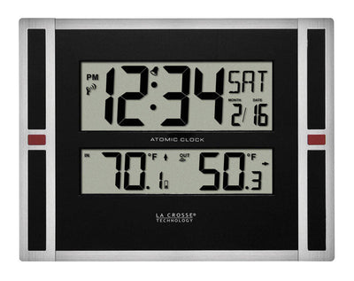 La Crosse Technology 11 in. L X 1.10 in. W Indoor and Outdoor Contemporary Digital Atomic Wall Clock